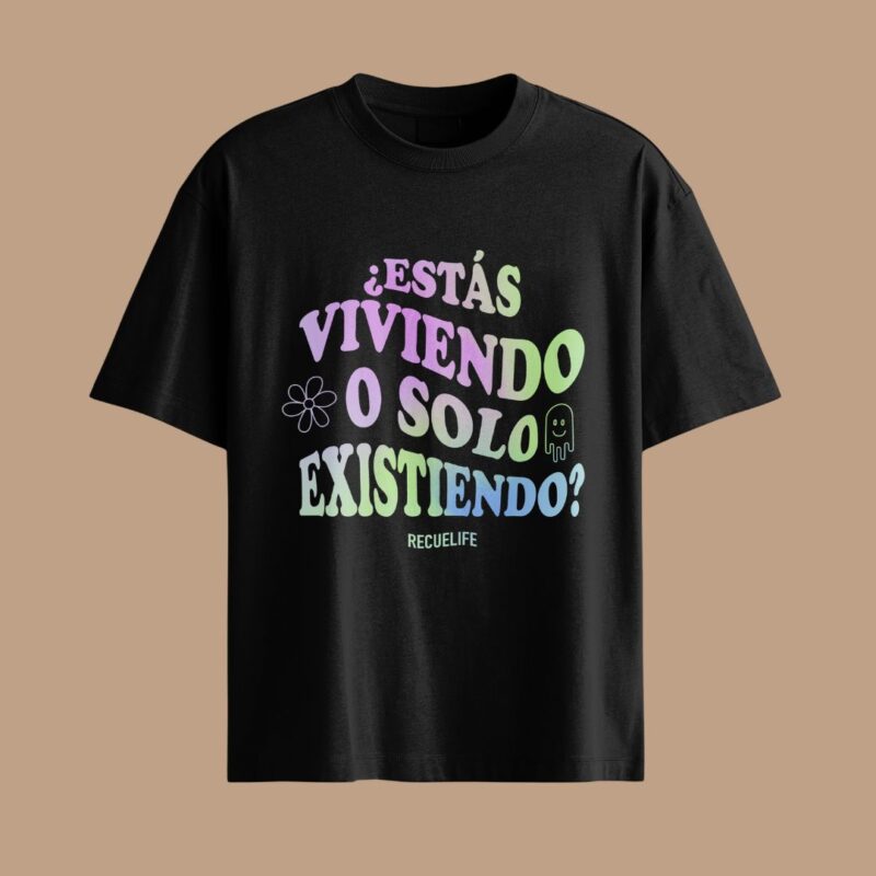 viviendo o existiendo regular multicolor negra recuelife
