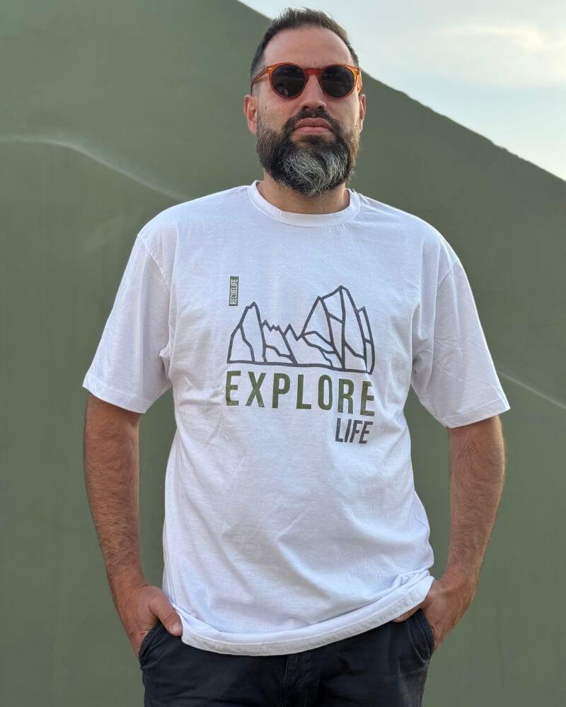 modelo de remera regular explore life Recuelife